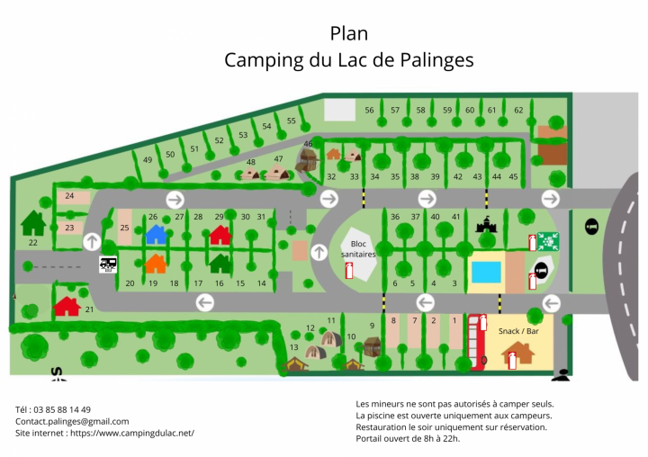 Plan Camping du lac Palinges